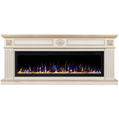 Электрокамин RealFlame Siena 60 WT белый дуб с золотой патиной с очагом Saphir 60