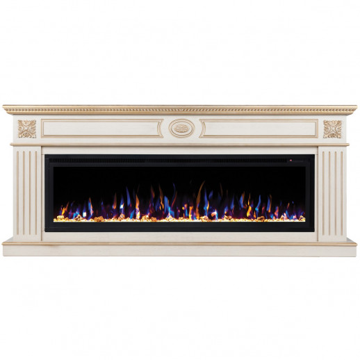 Электрокамин RealFlame Siena 60 WT белый дуб с золотой патиной с очагом Saphir 60
