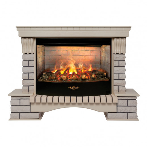 Электрокамин RealFlame Country 33/33W WT с очагом 3D Firestar 33