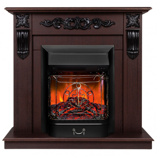 Электрокамин RealFlame Dominica DN орех с очагом Majestic Lux Black