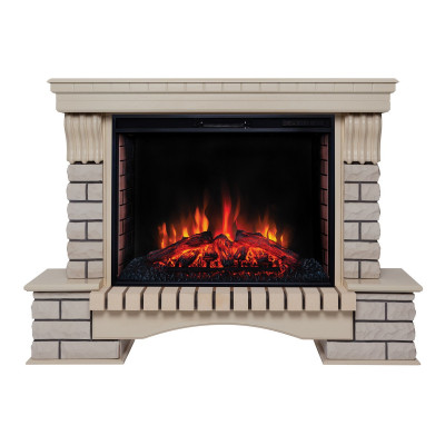 Электрокамин RealFlame Country 33/33W WT с очагом Epsilon 33