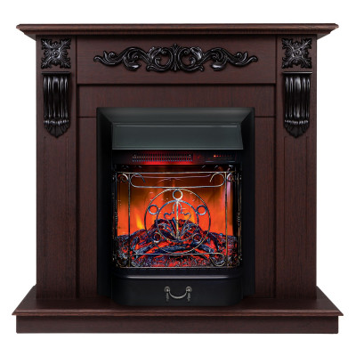 Электрокамин RealFlame Dominica DN орех с очагом Majestic Lux Black RC