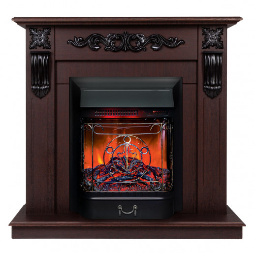 Электрокамин RealFlame Dominica DN орех с очагом Majestic Lux Black RC