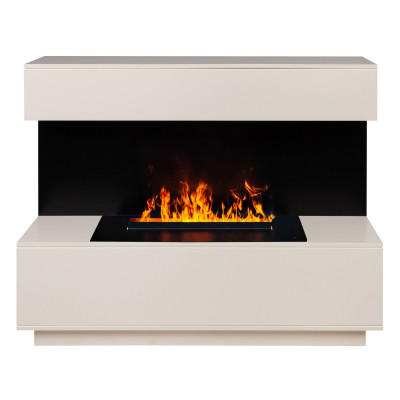 Электрокамин RealFlame Modern CST630 WT белый дуб с очагом 3D Cassette 630 Black Panel
