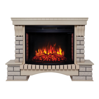 Электрокамин RealFlame Country 33/33W WT с очагом Firespace 33 S IR