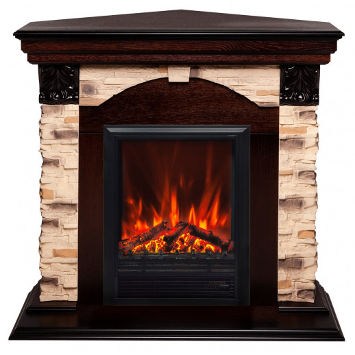 Электрокамин RealFlame Dublin Corner Rock AO античный дуб с очагом Eugene